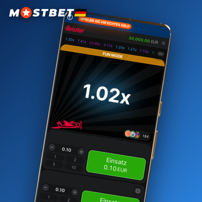 Mostbet Aviator Auto-Bet-Symbol mit Wiederholungspfeil über einem fixen Einsatzfeld