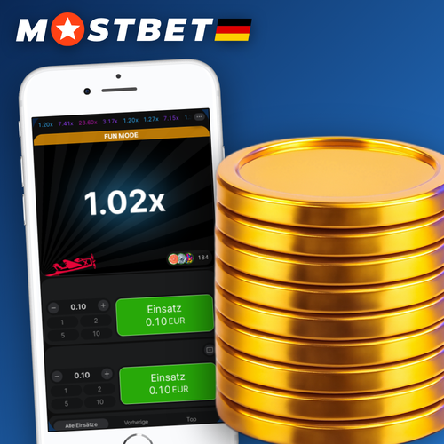 Mostbet Aviator Crash-Spiel mit stilisiertem roten Flugzeug und steigender Multiplikator-Kurve