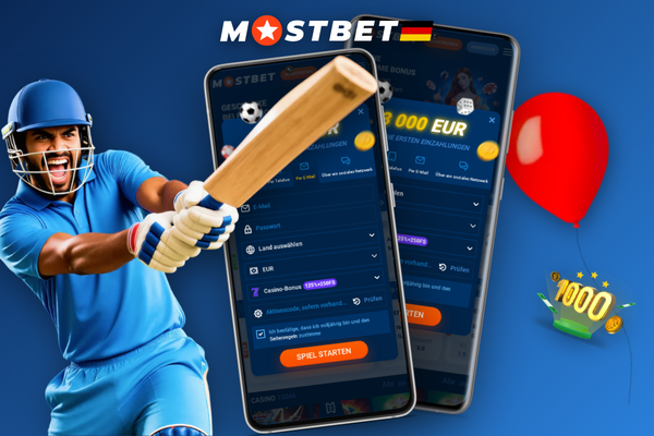 Mostbet Anmeldeformular mit hervorgehobenem Promo-Code-Feld für den Willkommensbonus